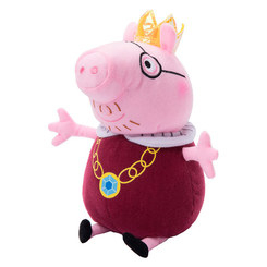 Персонажи мультфильмов - Мягкая игрушка Папа Свин Король Peppa Pig 30 см (31154)