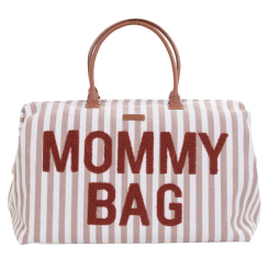 Рюкзаки та сумки - Сумка Childhome Mommy bag stripes nude/terracotta (CWMBBSTNR)
