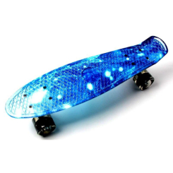 Пенниборд - Подростковый пенниборд с ярким принтом и подсветкой всех колес (Pennyboard) "Space" (840039480)