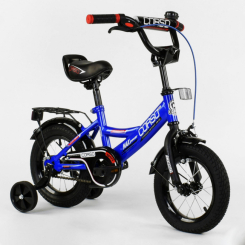 Велосипеди - Дитячий велосипед CORSO Maxpower 12 з багажником Dark blue (86936)