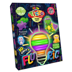 Набори для ліплення - Тісто для ліплення Danko toys Fluoric 10 кольорів (TMD-FL10-02U)