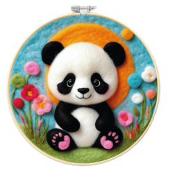 Набори для творчості - Набір для валяння картини з вовни Brushme Обійми панди (EFL007)