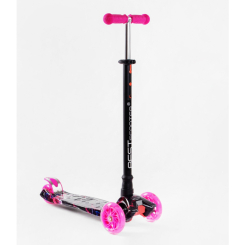 Самокати - Самокат алюмінієве кермо Best Scooter MAXI Pink universe PU колеса, що світяться 60 кг Різнокольоровий (114050)