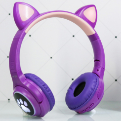 Портативные колонки и наушники - Наушники Aspor Bluetooth CAT Ear XY-231 LED- фиолетовый (755483)