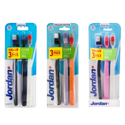 Косметика - Набор зубных щеток Jordan Clean Smile Medium 3 шт в ассортименте (7046110071021)