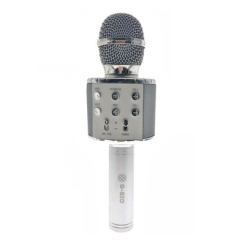 Музыкальные инструменты - Микрофон для караоке G-SIO серебристый с подсветкой (UFTMK2LSilver) (4820176253941)