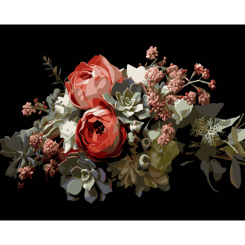 Товари для малювання - Картина за номерами Strateg Осіння композиція на чорному фоні 40 х 50 (AH1270)