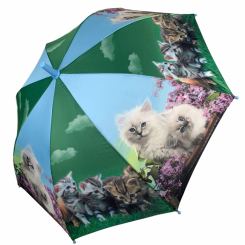 Парасольки і дощовики - Дитяча парасоля тростина з яскравим малюнком Flagman Зелений fl145-1