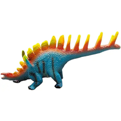 Фигурки животных - Интерактивная игрушка Bibi Toys Динозавр голубой с желто-оранжевыми шипами (762206BT/3)