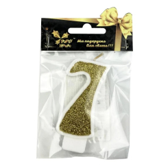 Аксессуары для праздников - Свечка Party House Цифра 7 золотая (4823848300158)