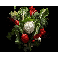 Товары для рисования - Картина по номерам Strateg Овощная композиция на черном фоне 40 х 50 см (AH1285)