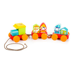 Развивающие игрушки - Каталка Cubika Поезд сказочный (14002)