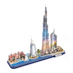 3D-пазлы - Трехмерный пазл CubicFun City line Дубай с LED-подсветкой (L523h)