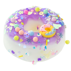 Антистрес іграшки - Іграшка-антистрес Shantou Jinxing Пончик білий з фіолетовою глазур'ю (C7804/1)