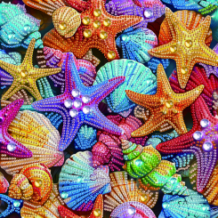 Мозаика - Алмазная мозаика Brushme Цветные морские звезды (BH013)