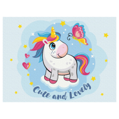 Товари для малювання - Картина за номерами Brushme Милий єдиноріг (KBS0111)
