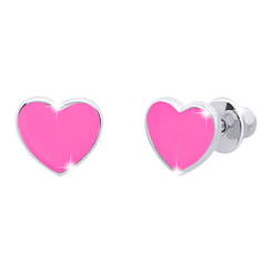 Ювелірні прикраси - Сережки UMa&UMi Серце рожеві (9590184332925)