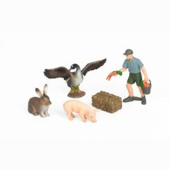 Фігурки тварин - Набір фігурок  Kids Team Ферма Гусак кролик поросятко (Q9899-T7/2)