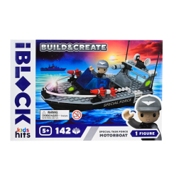 Конструктори з унікальними деталями - Конструктор IBLOCK Build & create Motorboat 142 деталі (KH42/003/4)
