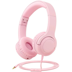 Портативні колонки та навушники - Дитячі навушники Picun Q2 провідні з мікрофоном Pink (3_01844)
