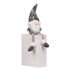 Персонажі мультфільмів - Новорічна м'яка іграшка Novogod'ko "Гном" срібна паєтка 45 см 973732 Сріблястий