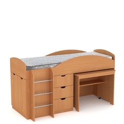 Детская мебель - Кровать чердак Универсал Компанит Бук (hub_cRqK90489)