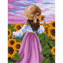 Товари для малювання - Картина за номерами Brushme Леді в соняшниках (BS51571 )