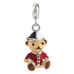 Ювелірні прикраси - Кулон UmaUmi Ведмедик у кепці срібло червоний (9885419523118)