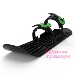 Дитячий транспорт - Санки-лижа Plastkon OneFoot чорно-зелені (8595096962193)