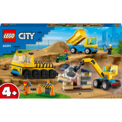 Конструкторы LEGO - Конструктор LEGO City Строительный грузовик и шаровидный кран-таран (60391)