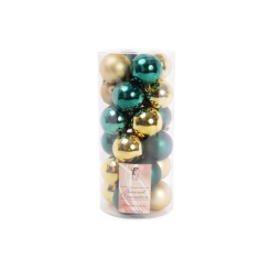 Аксесуари для свят - Куля новорічна BonaDi D-6 см 24 шт Зелений із золотистим (147-983) (MR62519)