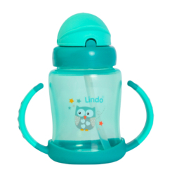 Товари для догляду - Поїльник Lindo з силіконовою трубочкою зелений (8850217400405)