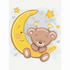 Товари для малювання - Картина за номерами Brushme Мішка на місяці (KBS0107) Товари для малювання - Картина за номерами Brushme Мішка на місяці (KBS0107)