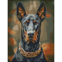 Мозаїка - Алмазна картина Strateg Королівський доберман 30 х 40 см (FZ3040-05)