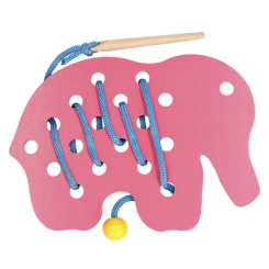 Развивающие игрушки - Игрушка деревянная шнуровка Слоненок KOMAROV (К 134)