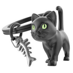 Брелоки - Брелок Metalmorphose Black cat with fish bone charm (8000020806899)