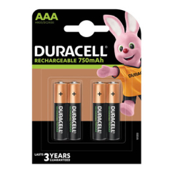 Аккумуляторы и батарейки - Аккумуляторы Duracell Ni-MH ААА 750 мА/ч 4 шт (5000394045019b)