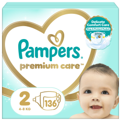Товари для догляду - Підгузки Pampers Premium care Mini 4-8 кг 136 шт (8006540855812)
