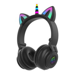Портативні колонки та навушники - Навушники Cute Headset котячі вушка/єдиноріг бездротові з підсвічуванням RGB 27STN (SMT 15161/3)