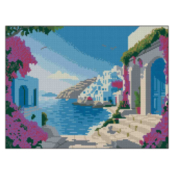 Мозаїка - Алмазна картина Strateg Грецьке узбережжя (4823113898298)
