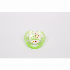 Товари для догляду - Пустушка силіконова кругла ТМ Курносики Я люблю бавитись 6-12 + м Зелена (7015 6+ зел)