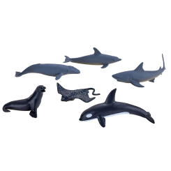 Фігурки тварин - Набір фігурок Mojo Морські мешканці акула, скат, касатка, кит, морський лев, дельфін (380083/1)