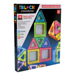Магнитные конструкторы - Магнитный конструктор IBLOCK 12 деталей (PL-925-03)