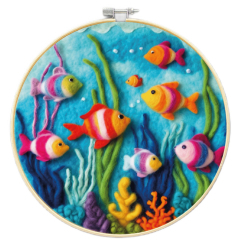 Набори для творчості - Набір для валяння картини з вовни Brushme Підводний світ (EFL005)