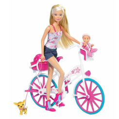Ляльки - Лялька Штеффі з малюком на велосипеді Simba (5739050)