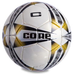 Спортивні активні ігри - М'яч футбольний planeta-sport №5 PU CORE 5 STAR CR-006 Білий-золотий