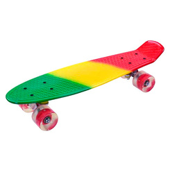 Скейтборди - Спортивний скейт з металевим кріпленням Shantou Jinxing червоно-зелено-жовтий (SC17052) (SC17052/SC17052-3)