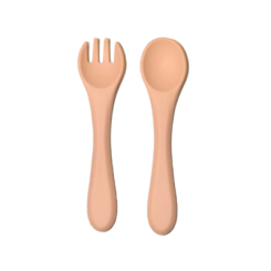 Товары по уходу - Силиконовая ложка с вилкой Lindo бежевая (4890211049662)