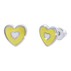 Ювелирные украшения - Серьги UMa&UMi Сердце с сердцем желтые (8377733245674)