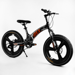 Велосипеды - Детский спортивный велосипед CORSO T-REX 20 магниевая рама дисковые тормоза Black and orange (106973)